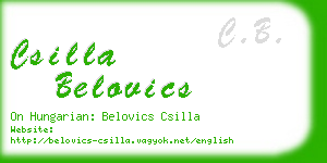 csilla belovics business card